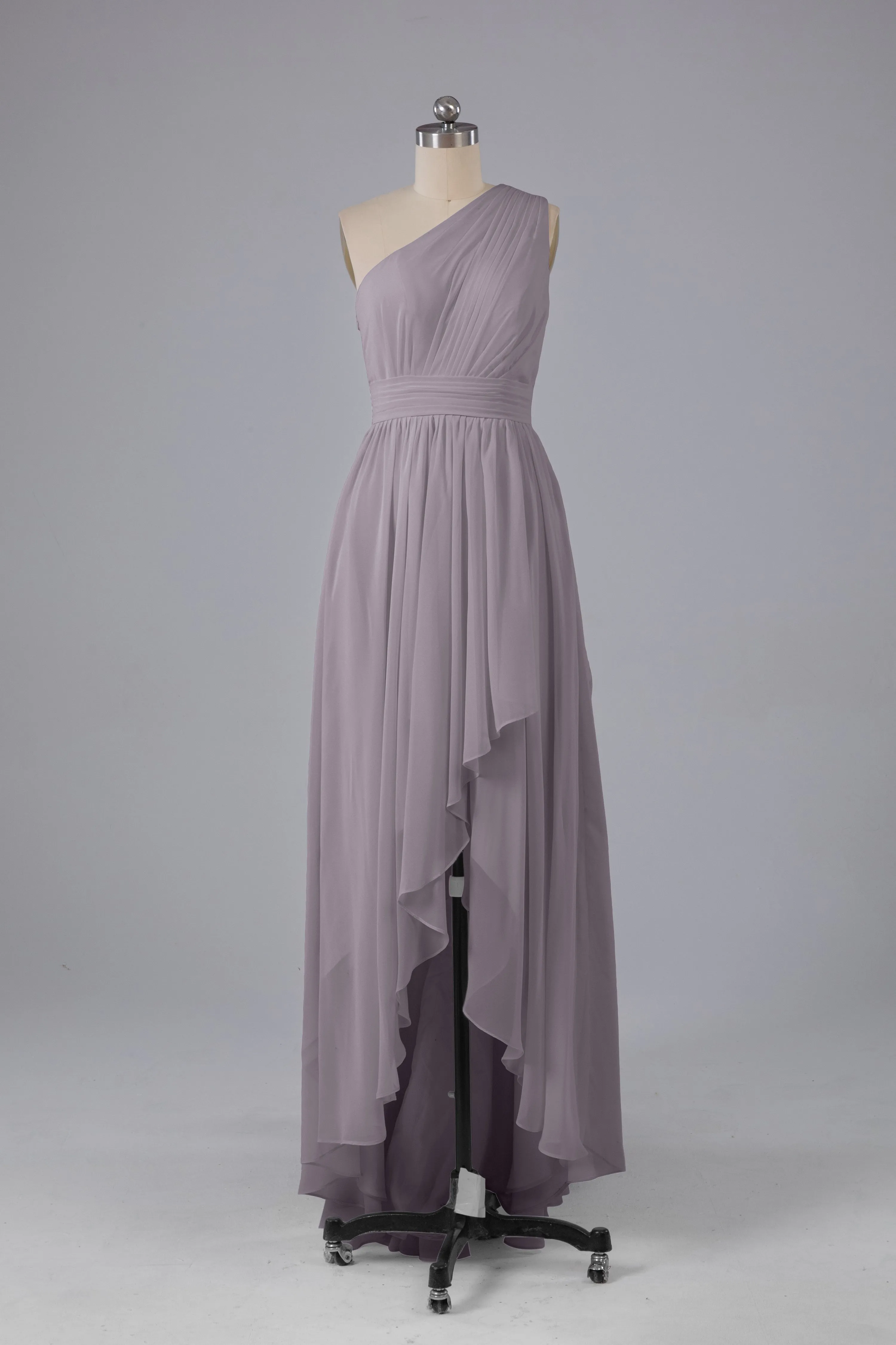 High Low One Shoulder Chiffon Bridesmaid Dresses