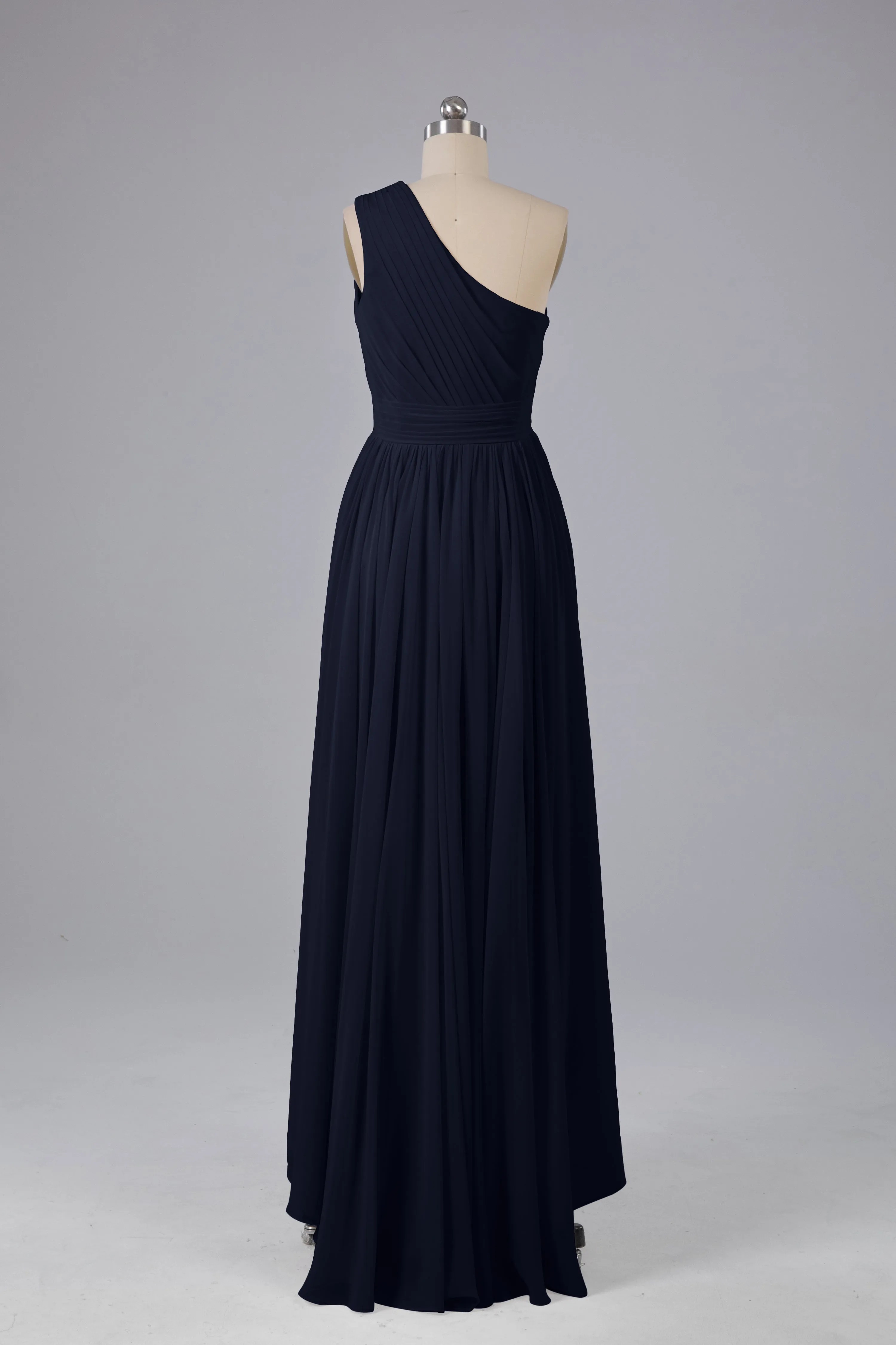 High Low One Shoulder Chiffon Bridesmaid Dresses