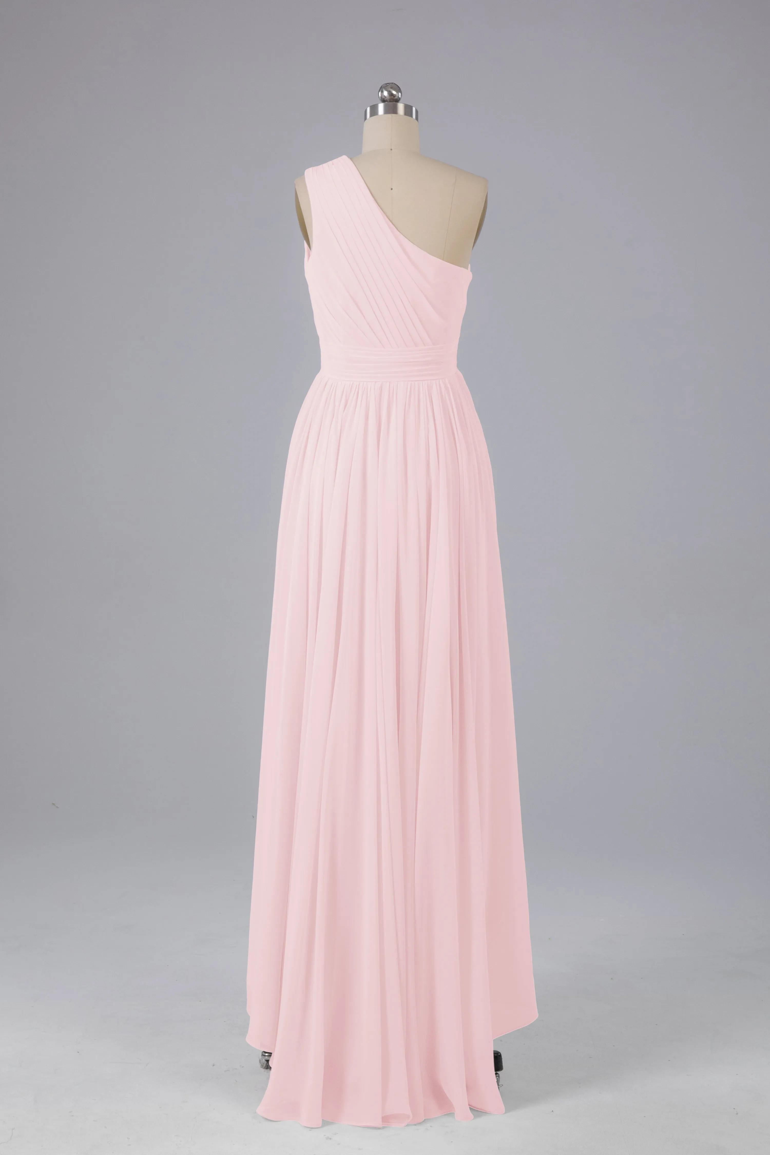 High Low One Shoulder Chiffon Bridesmaid Dresses