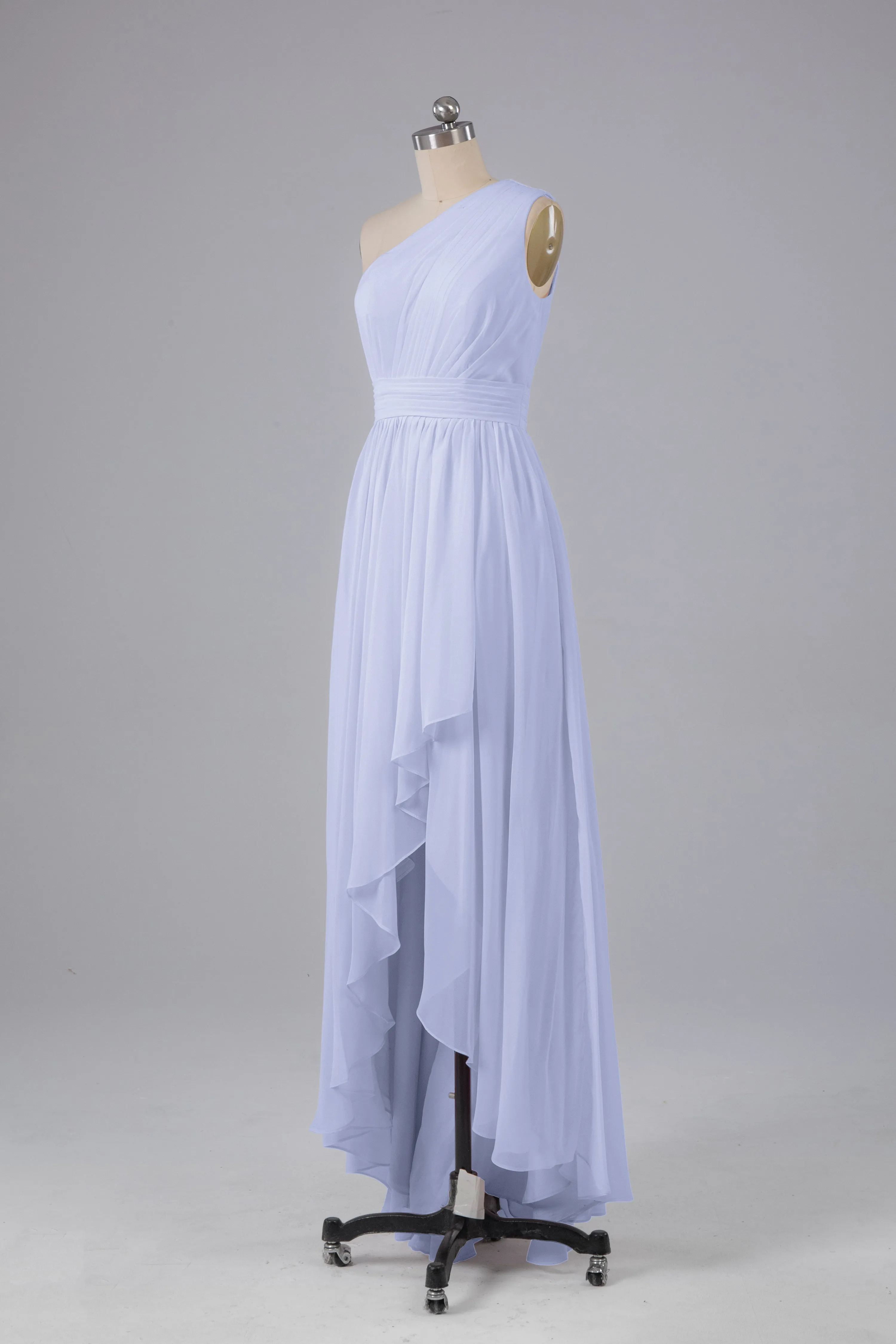 High Low One Shoulder Chiffon Bridesmaid Dresses