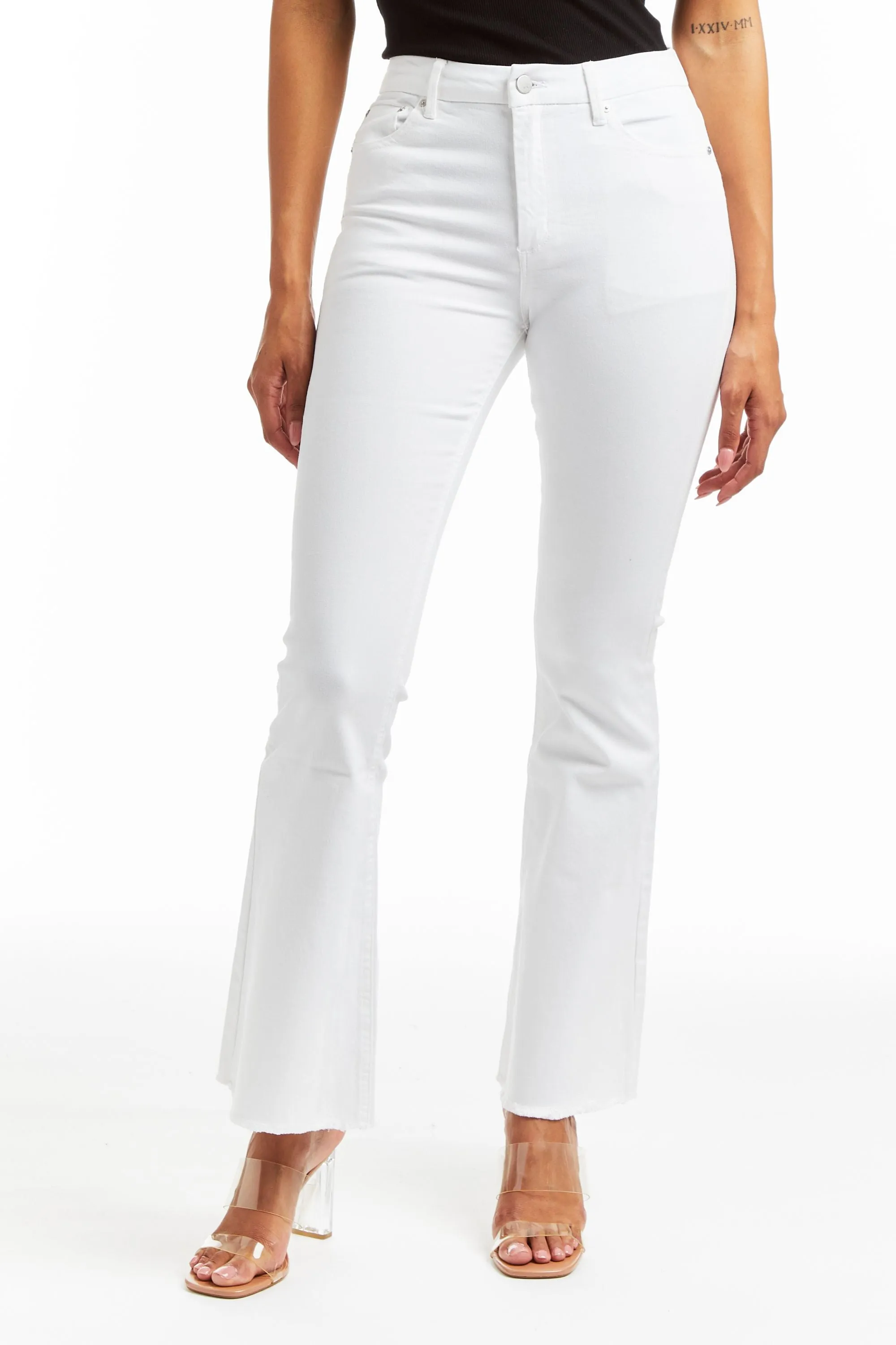 High Rise Sexy Flare In White