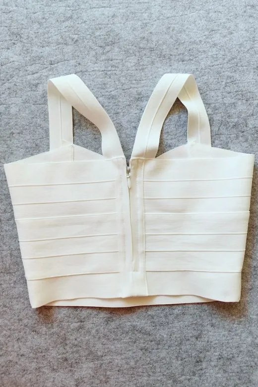 Jay Bandage Crop Top - Pearl White