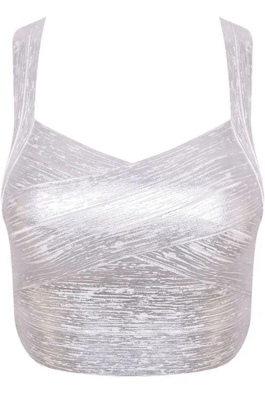 Jay Bandage Crop Top - Silver