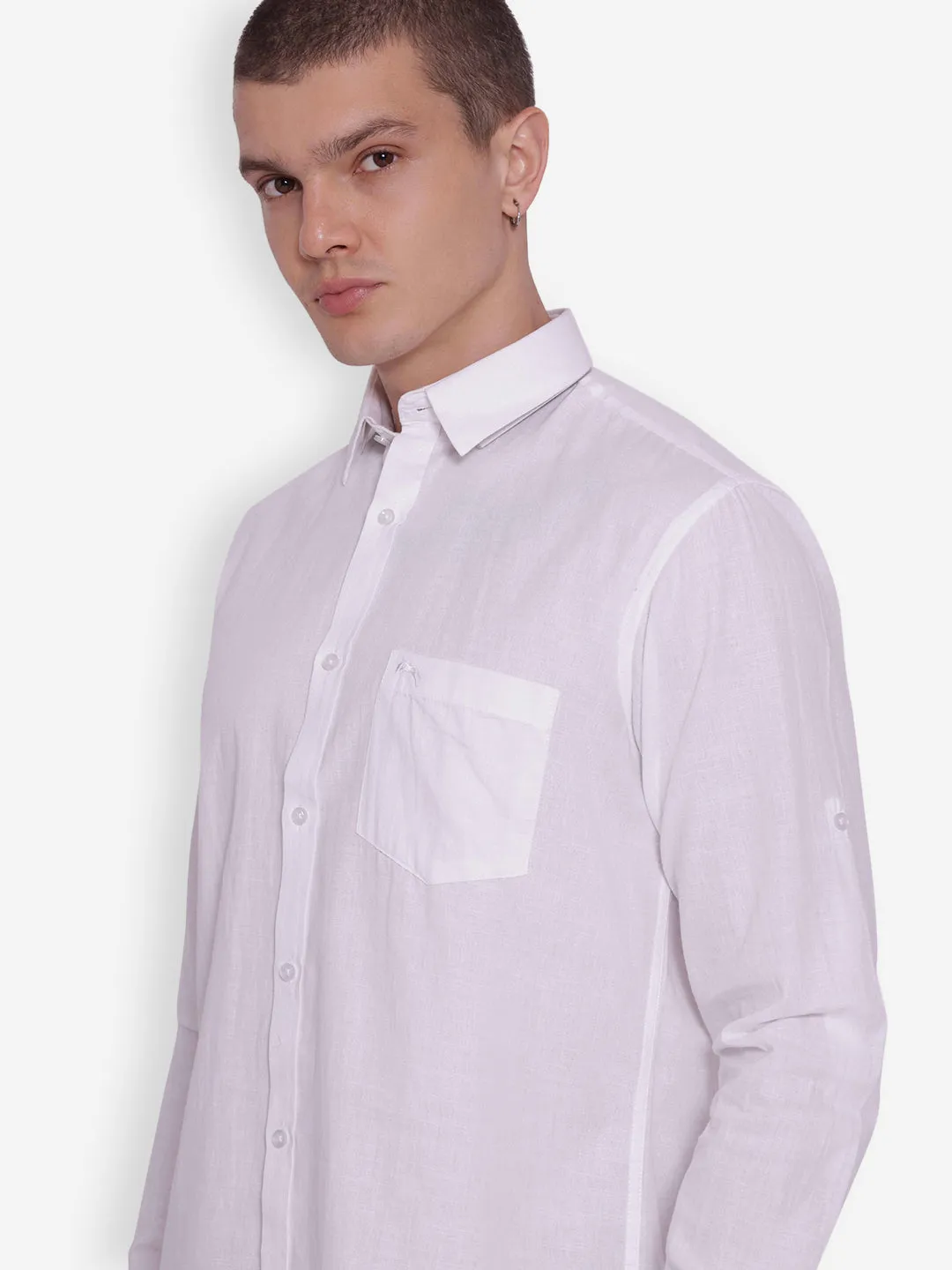 JUMP USA Men Pink Solid Cotton Casual Shirts