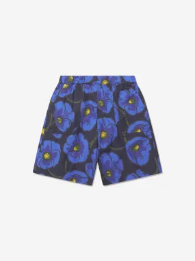 KENZO Boys Flower Print Bermuda Shorts in Navy