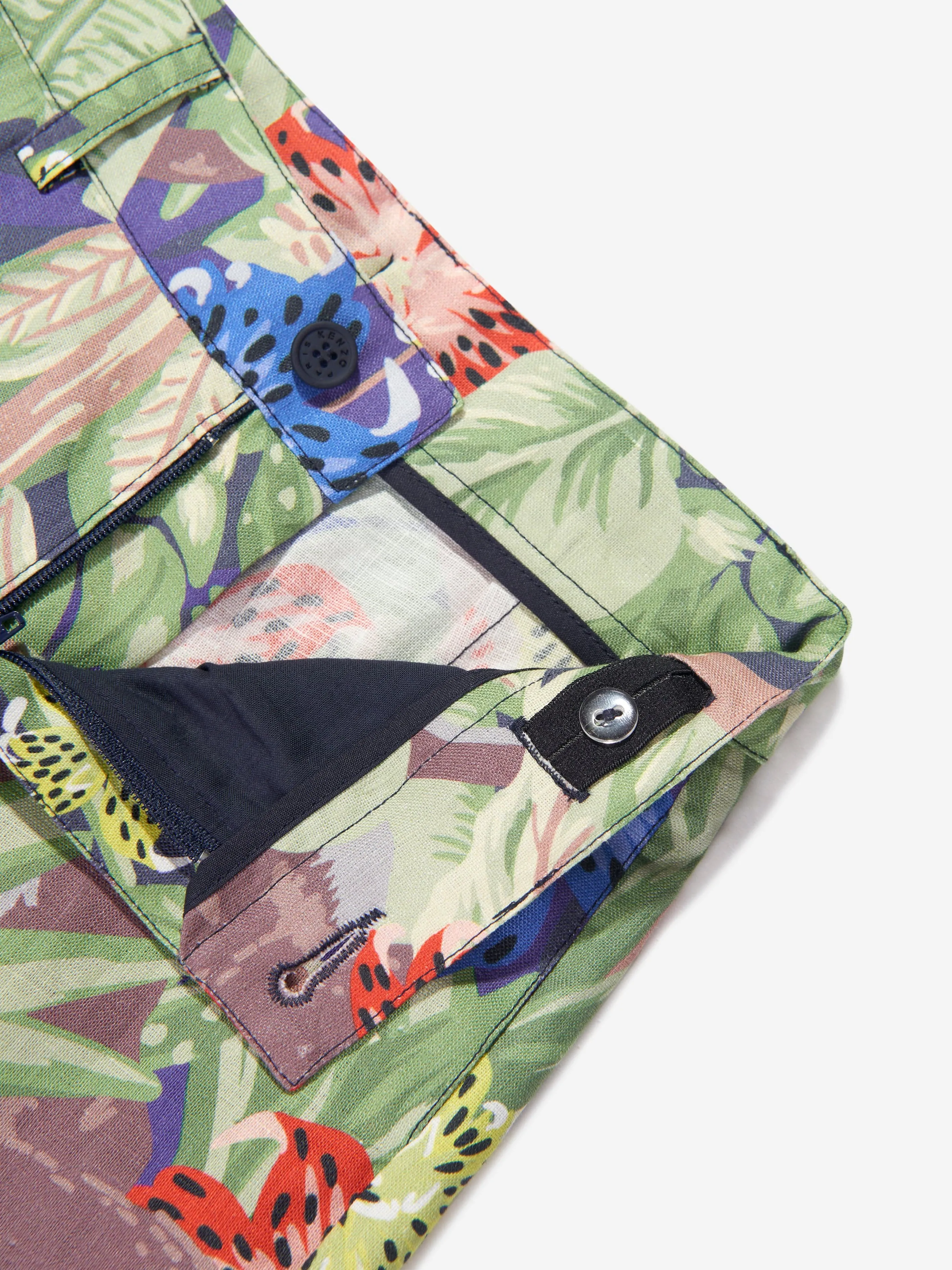 KENZO Boys Tropical Bermuda Shorts in Navy