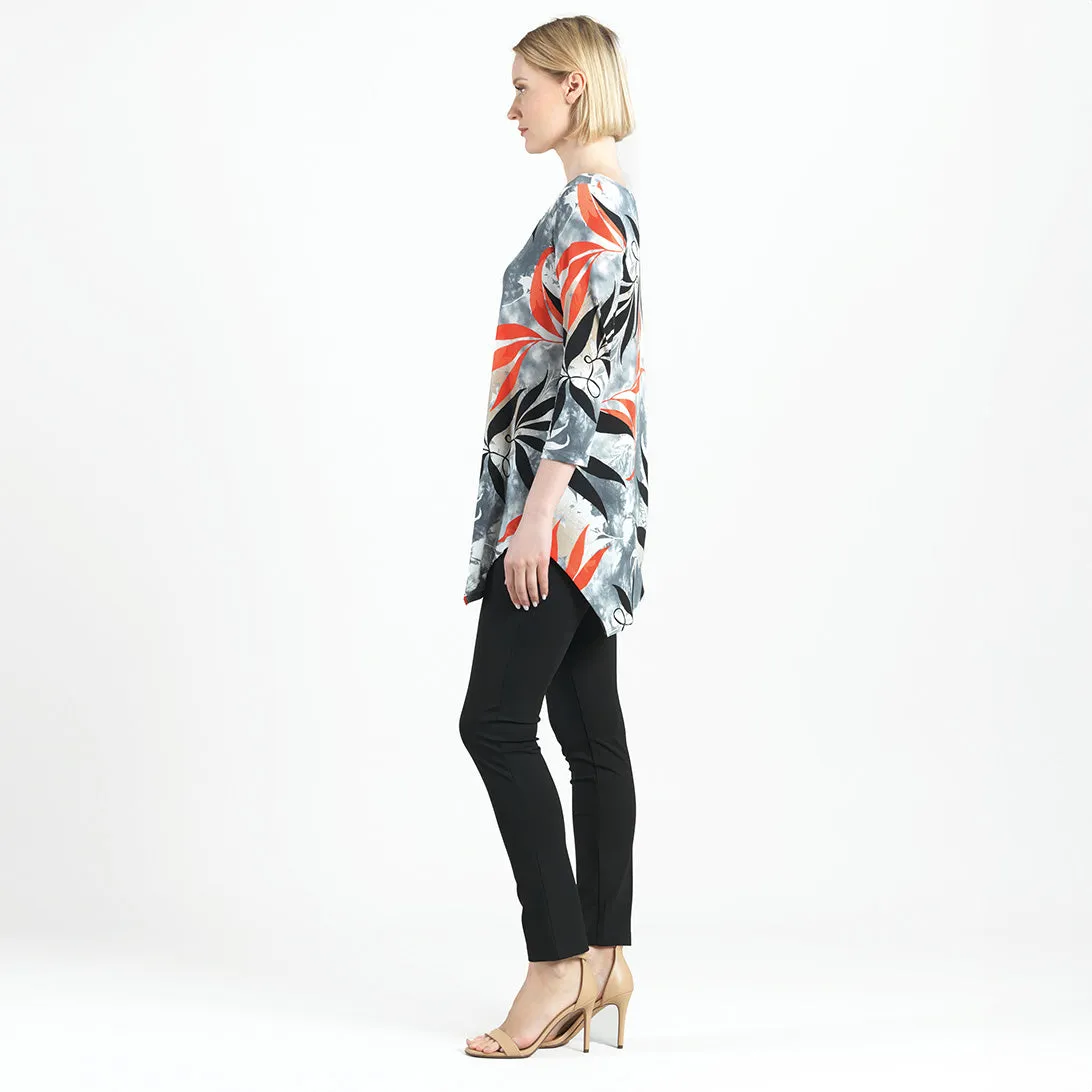 Kerchief Angle Hem Tunic - Leaf Scatter - Final Sale!