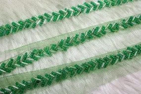 Light Green Transparent Embellished Handwork Trim (Wholesale)