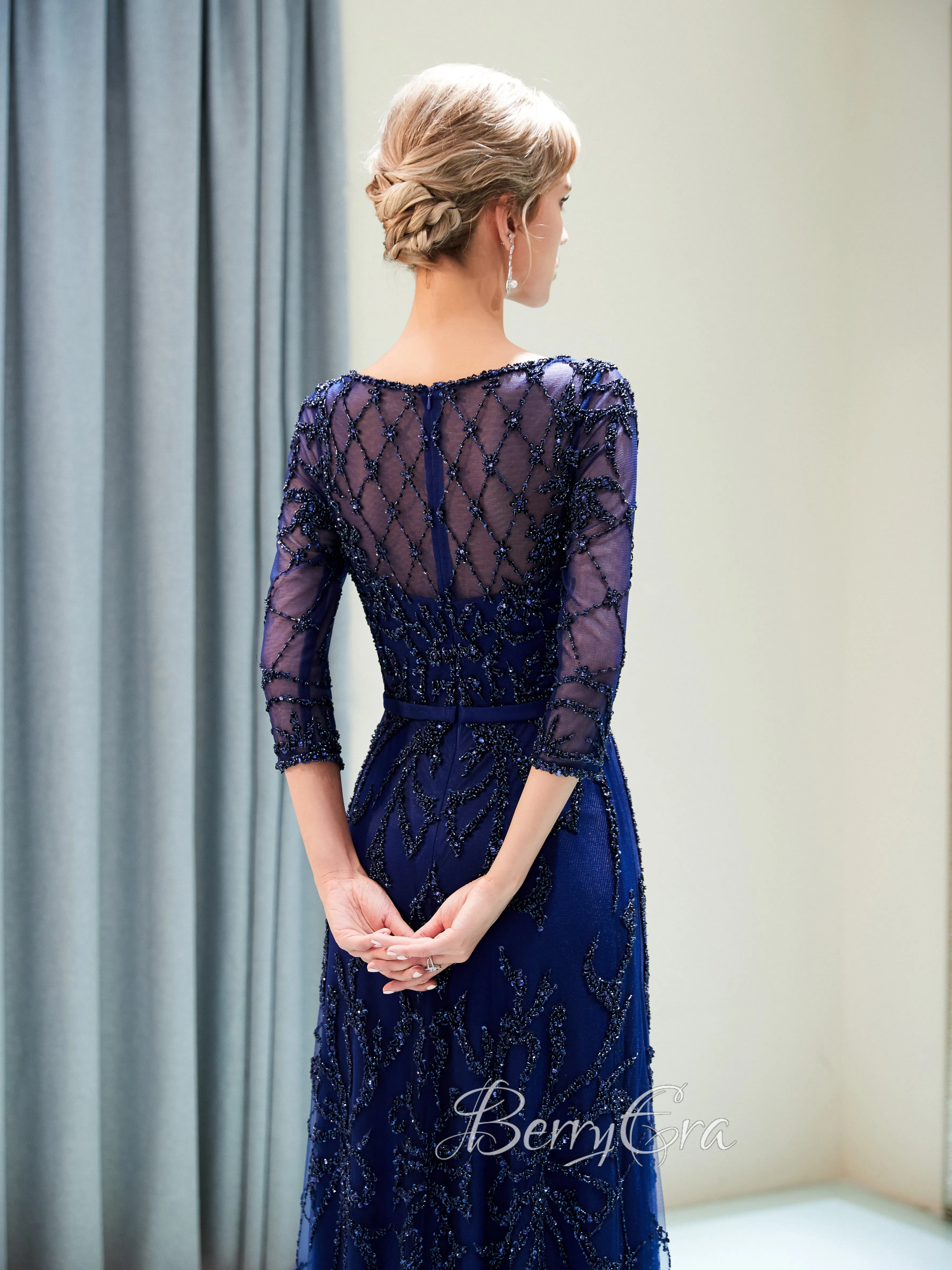 Long Sleeves Beaded Prom Dresses, A-line Prom Dresses, Newest 2023 Prom Dresses, Formal Dresses, Evening Dresses