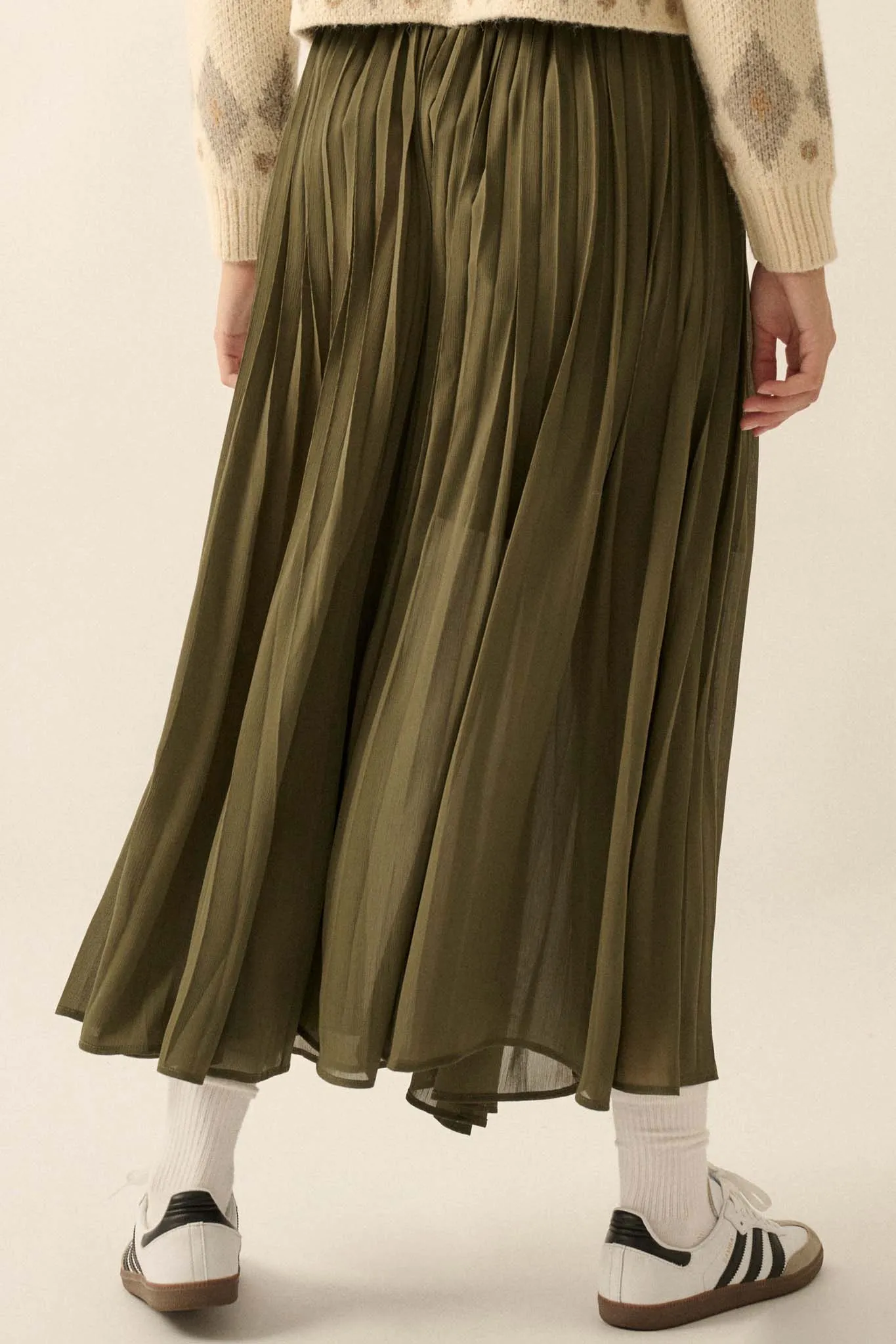 Long Time Coming Accordion Pleated Maxi Skirt