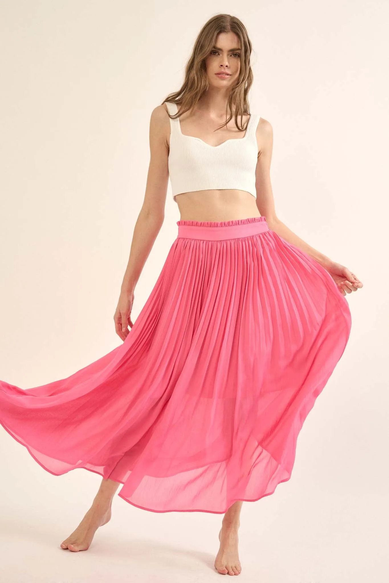 Longing for Love Accordion Pleated Maxi Skirt