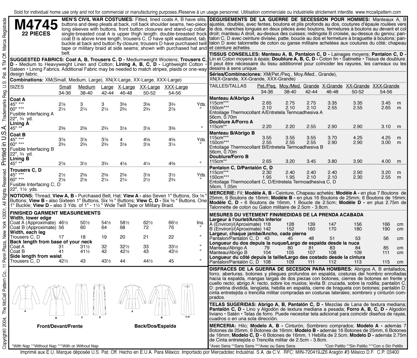 M4745 Men's Civil War Costumes