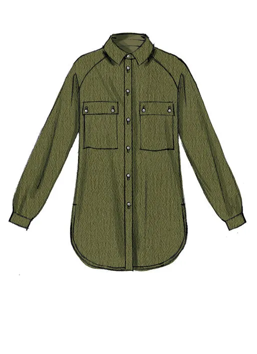 M7472 Misses' Raglan Sleeve, Button-Down Shirts and Tunics