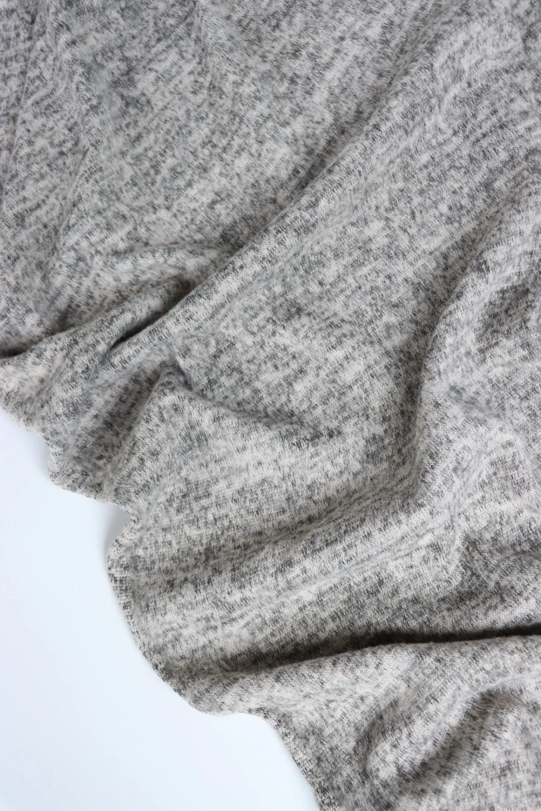 Marled Oatmeal Brushed Hacci Sweater Knit