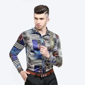 Men Casual Shirt, Printed Slim Fit Shirt