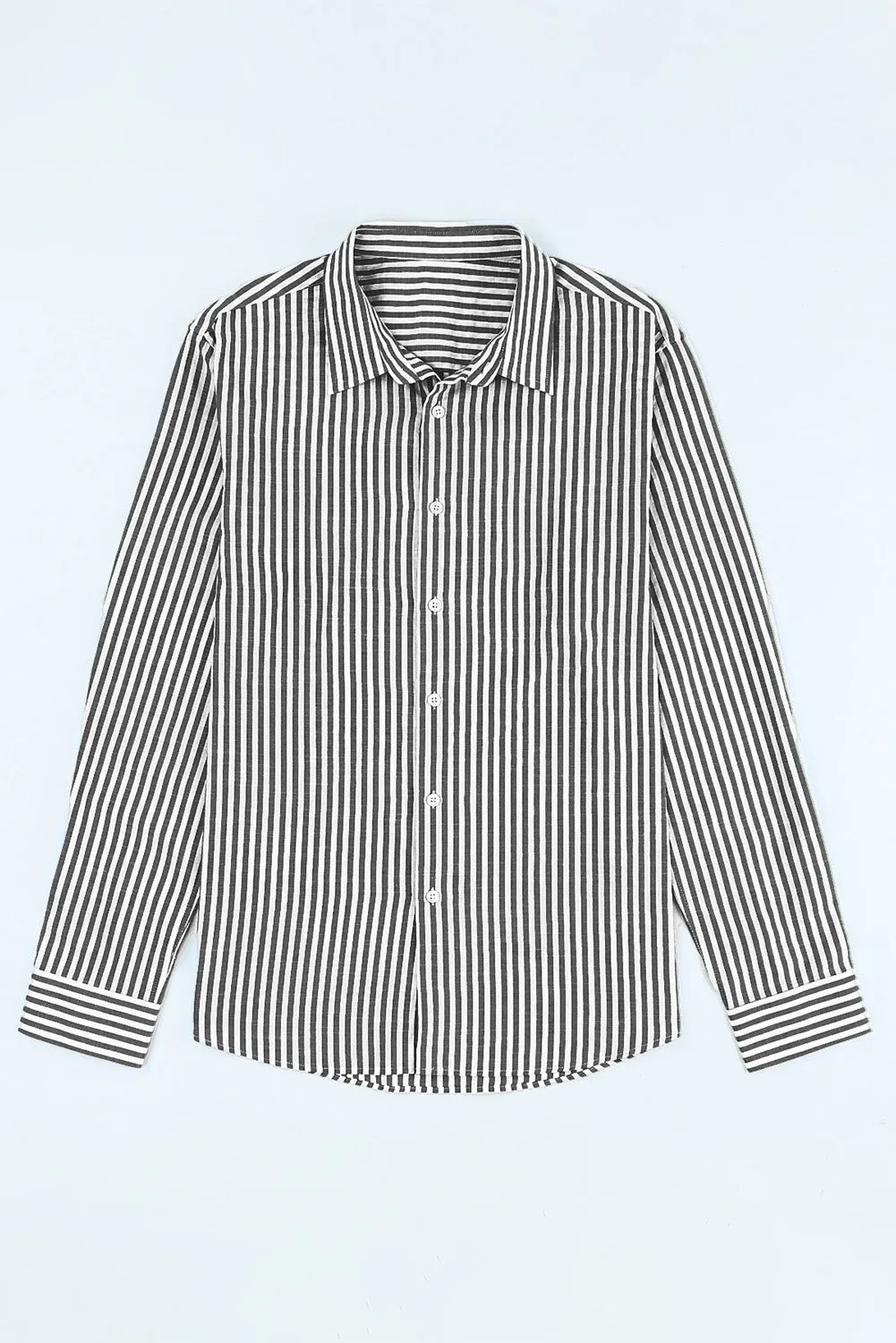 Men's Casual Striped Button Down Shirts Long Sleeve Slim Fit Dress Shirts Untucked Shirts