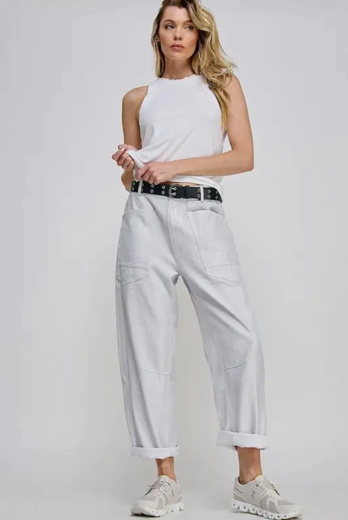 Metallic Coated Jeans Pants