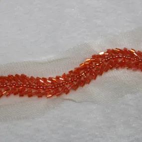 Orange Embellished Handwork Trim (Wholesale)