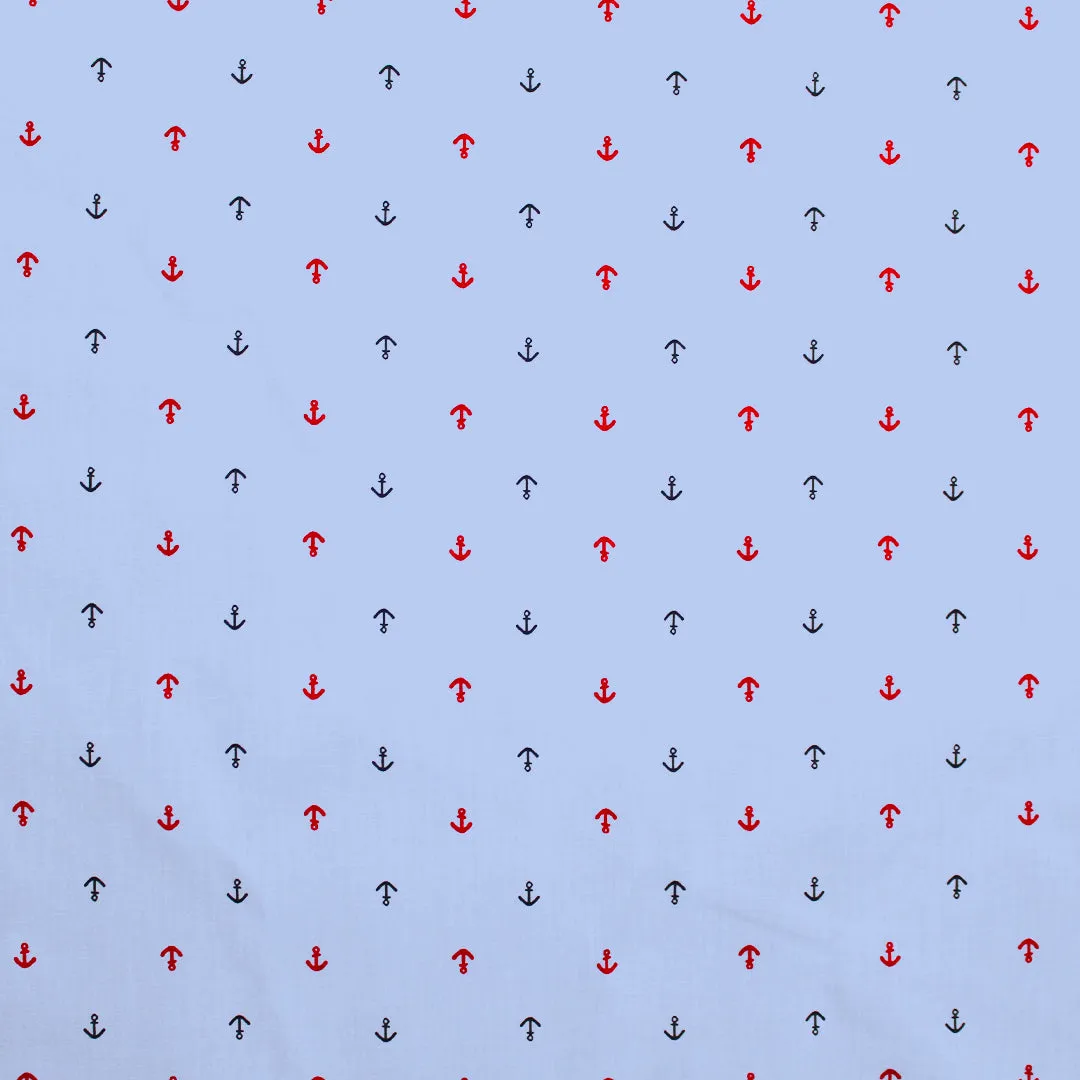 'petite anchors' printed cotton shirting