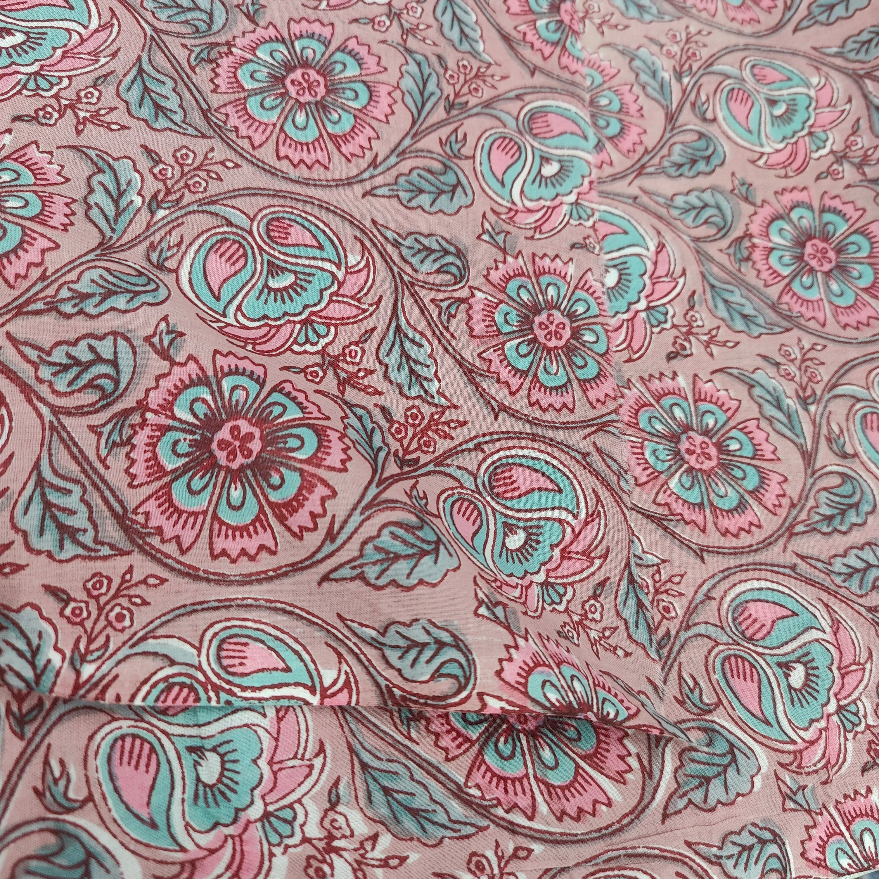 Pink mystery cotton cambric width 44 inches- Fabric per meter