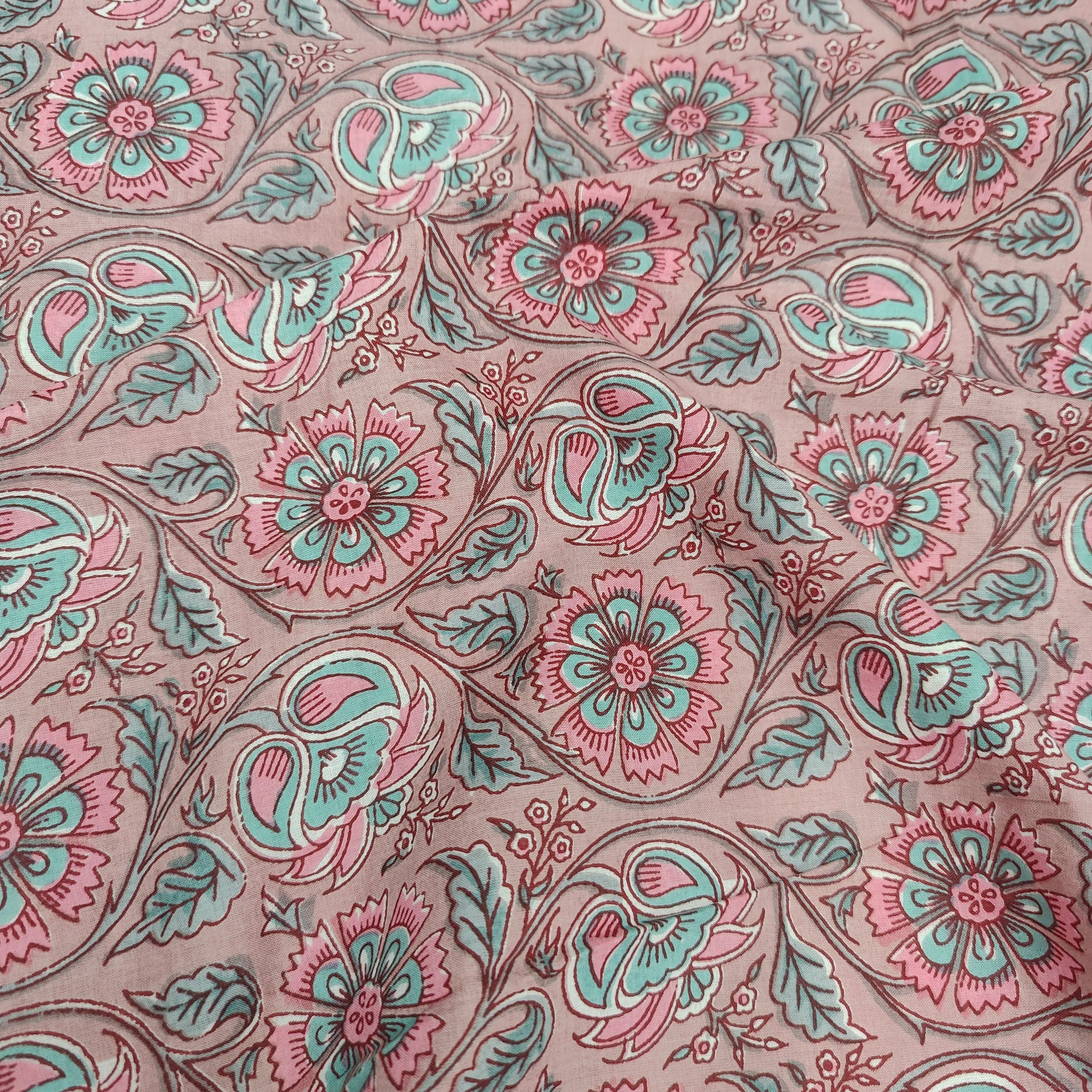 Pink mystery cotton cambric width 44 inches- Fabric per meter