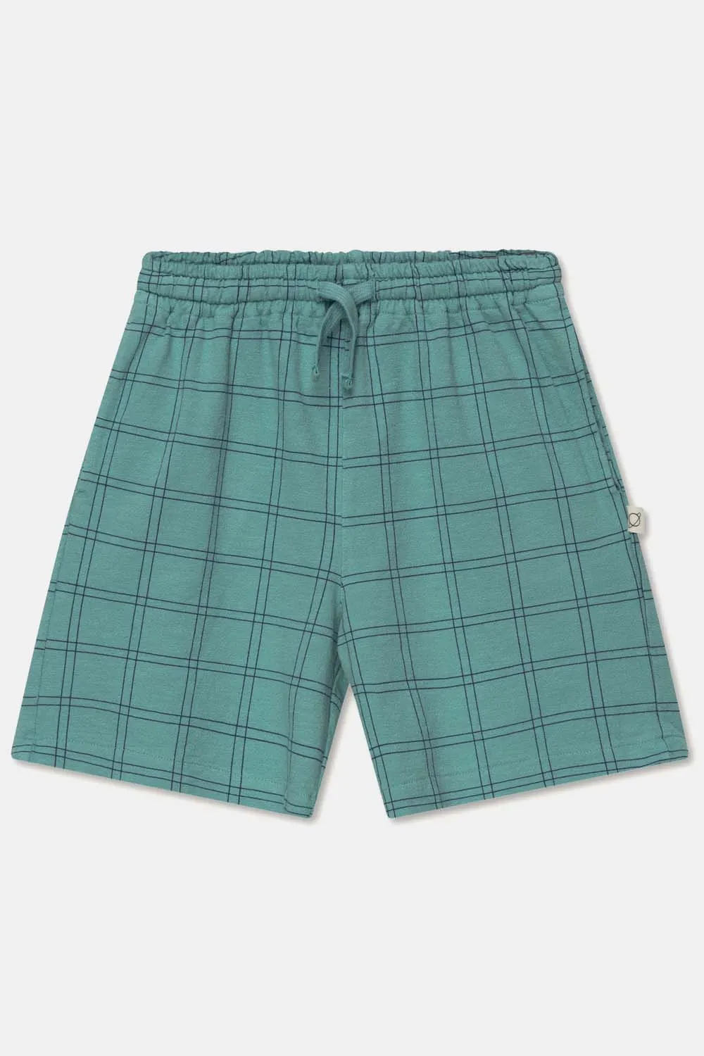 PLAID CREPE BERMUDA SHORTS