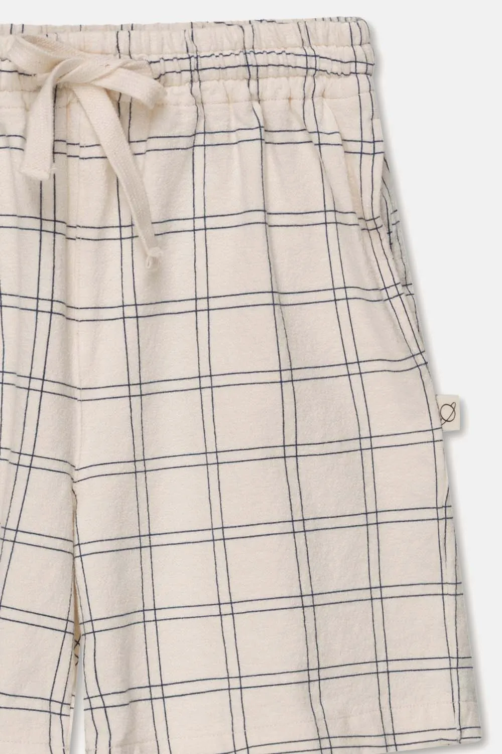 PLAID CREPE BERMUDA SHORTS