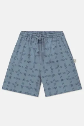 PLAID CREPE BERMUDA SHORTS