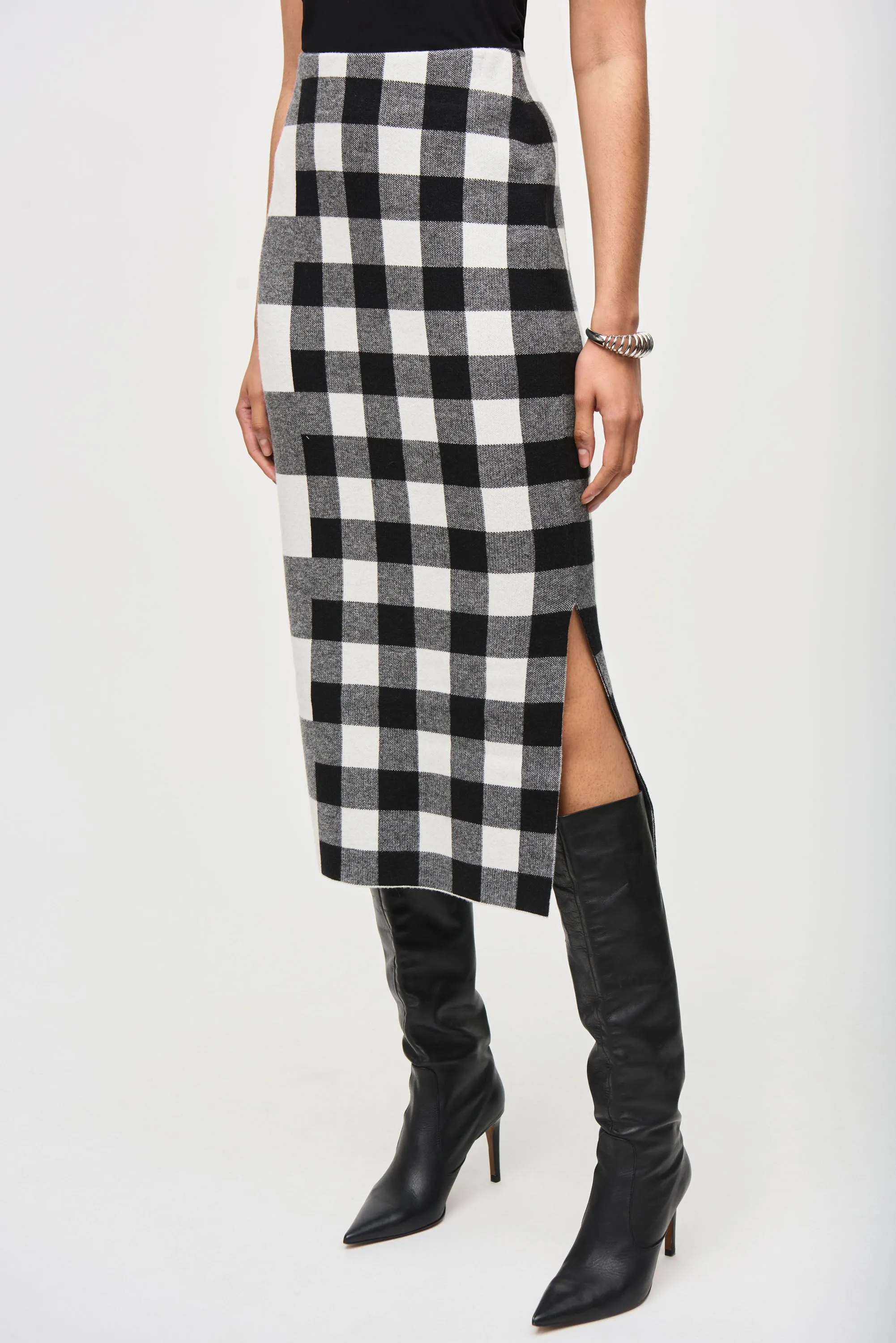 Plaid Jacquard Knit Skirt