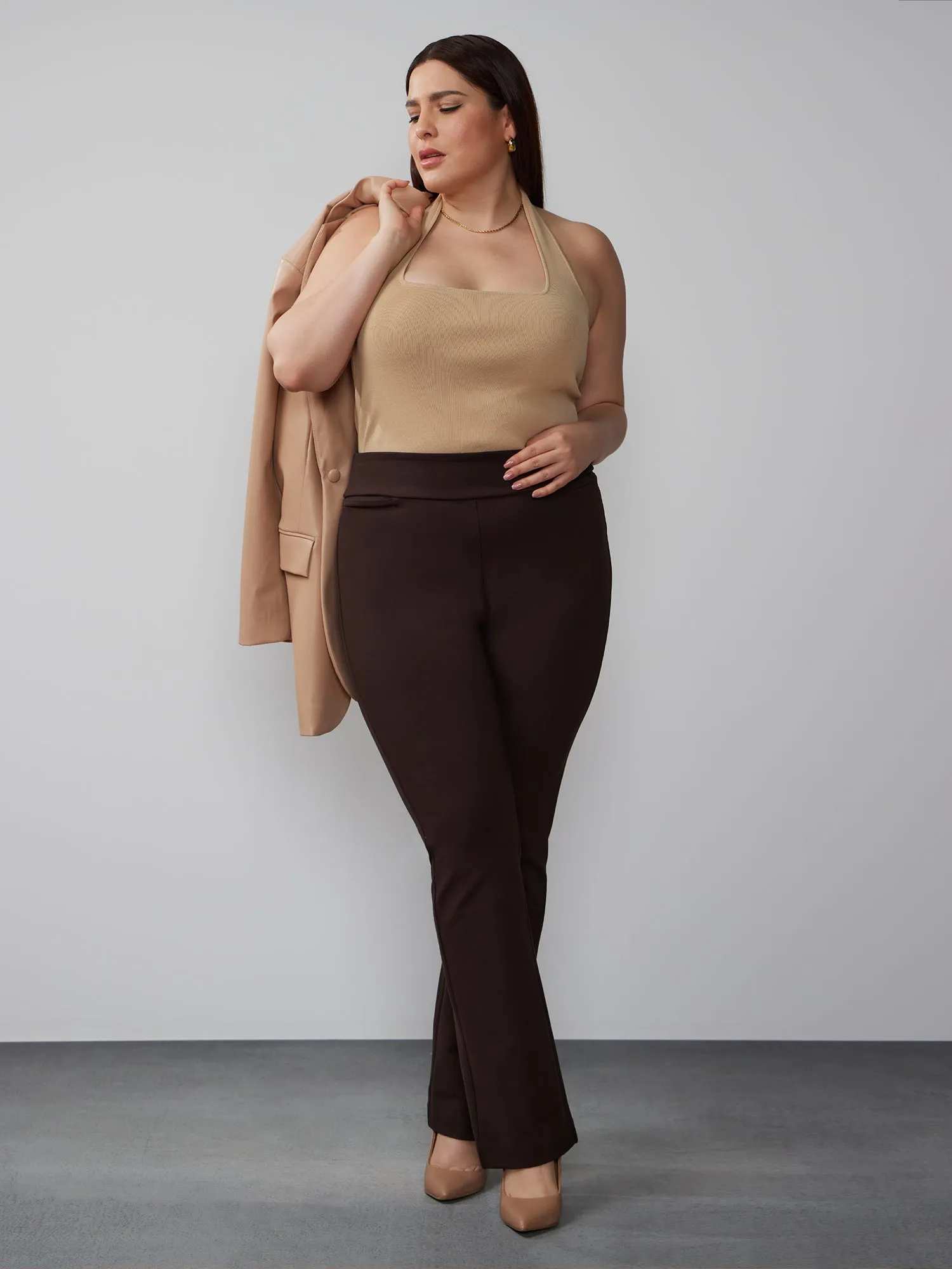 Plus Ponte Bootcut High Rise Pant