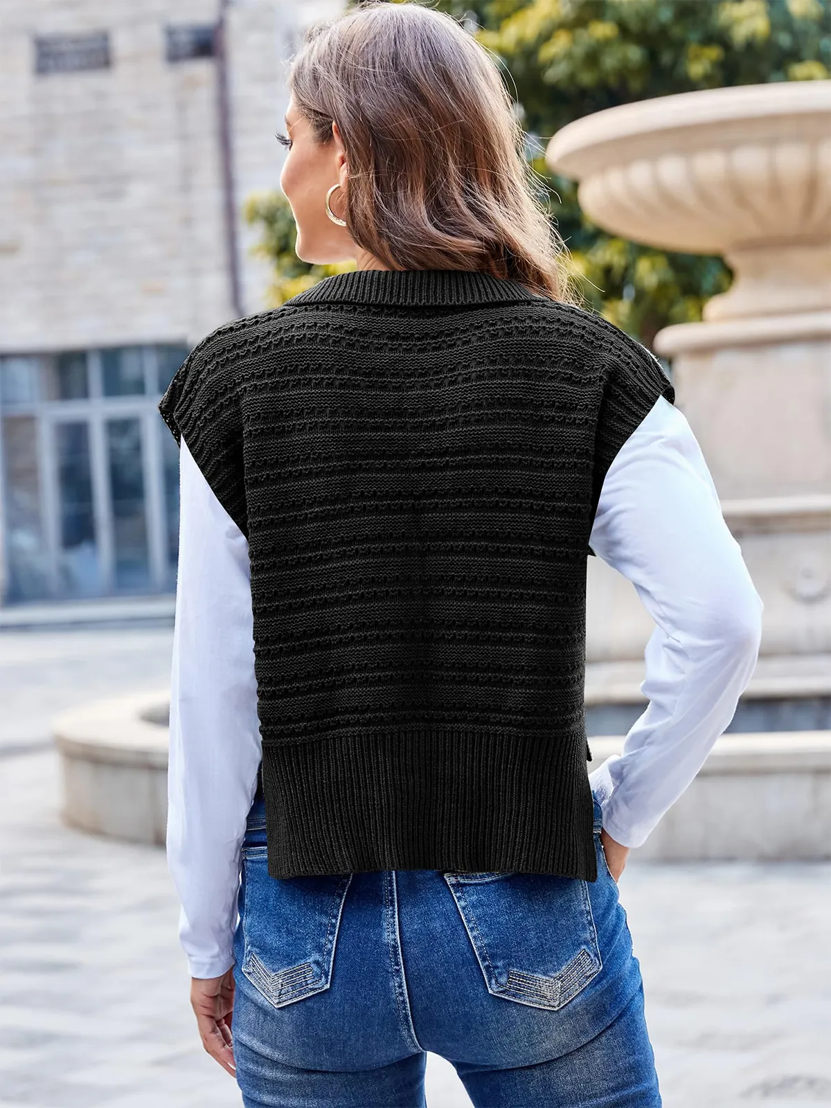 Polo Sleeveless V-Neck Knit Sweater