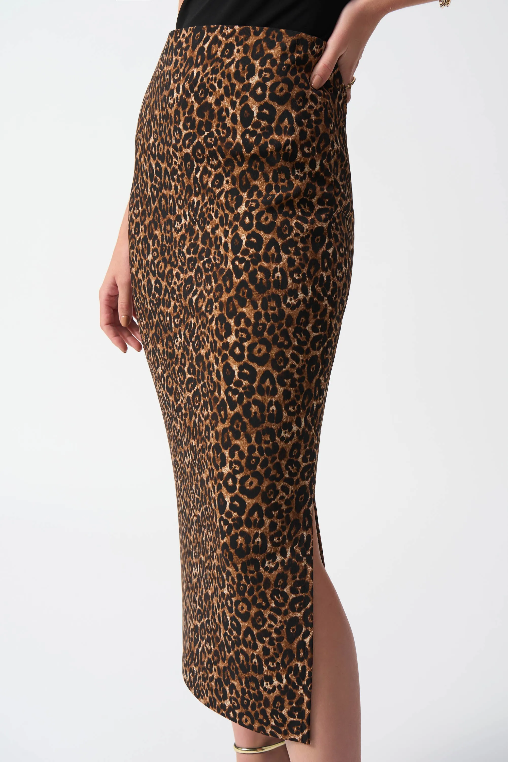 Silky Knit Animal Print Skirt