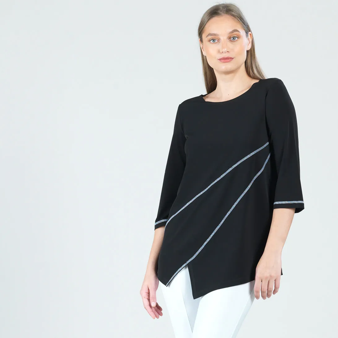 Stitch Line Angle Vent Tunic - Black/White - Final Sale!