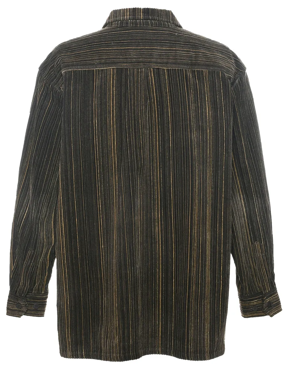 Striped Corduroy Fabric Shirt - XL