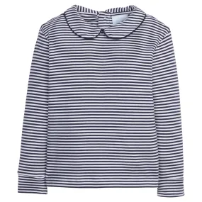 Striped Peter Pan Shirt - Navy