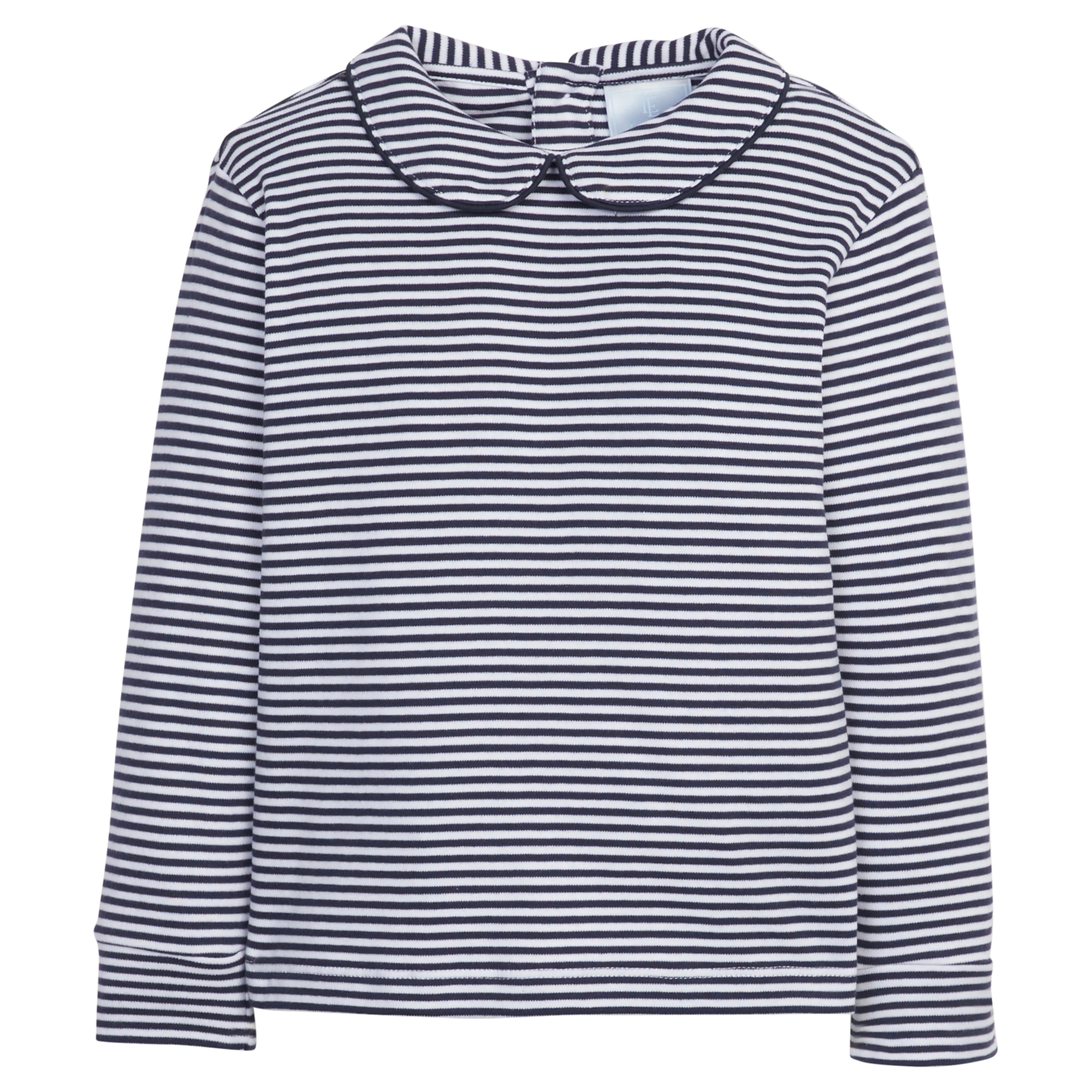 Striped Peter Pan Shirt - Navy