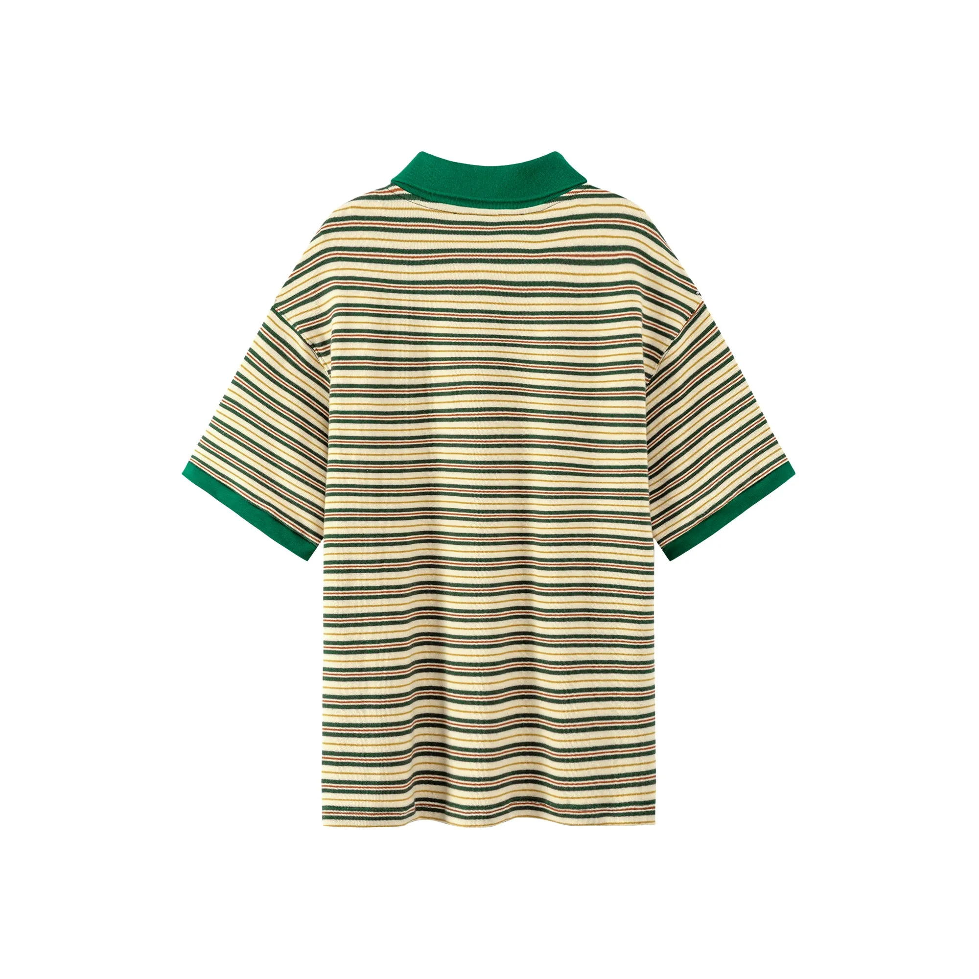 Striped Polo Neck T-Shirt