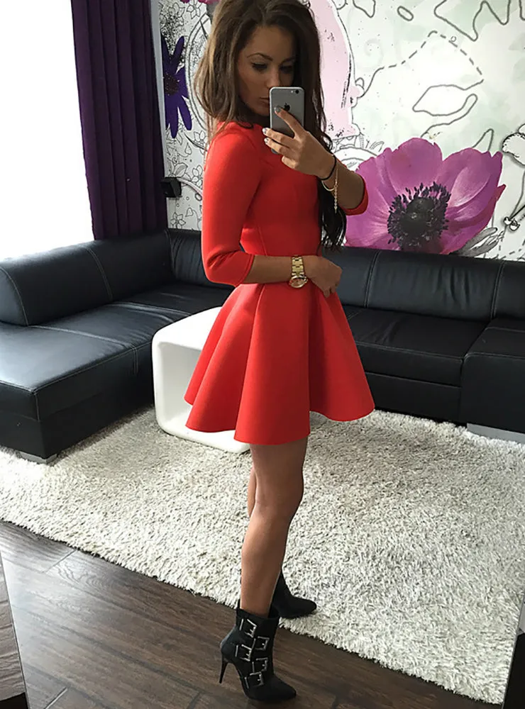 TastyHottie - Spring Women Dress Bodycon Ruffles O Neck Office Dresses