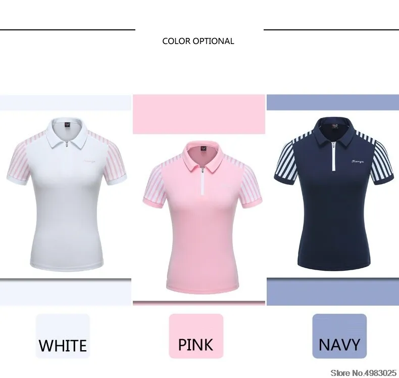 Women Striped Patchwork Golf Shirt